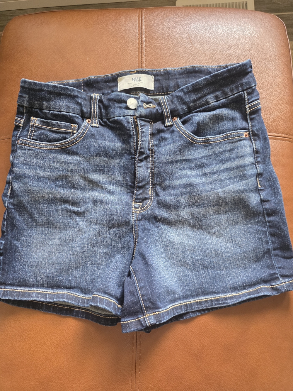 BKE Dark Wash Denim Shorts - Blue
